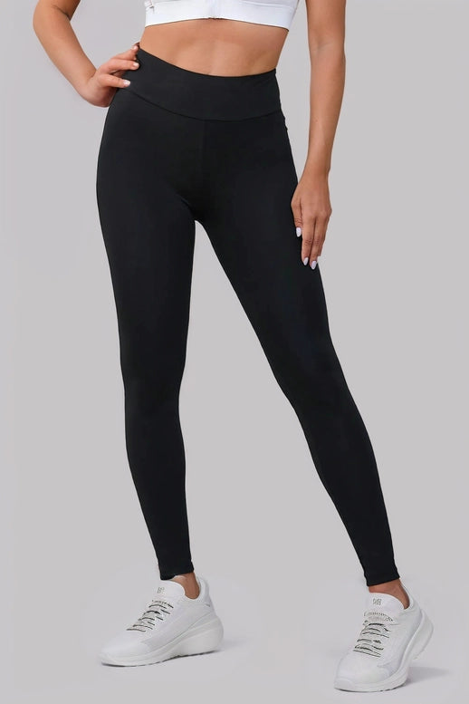 Black Criss Cross Tummy Control High Waist Leggings For Women